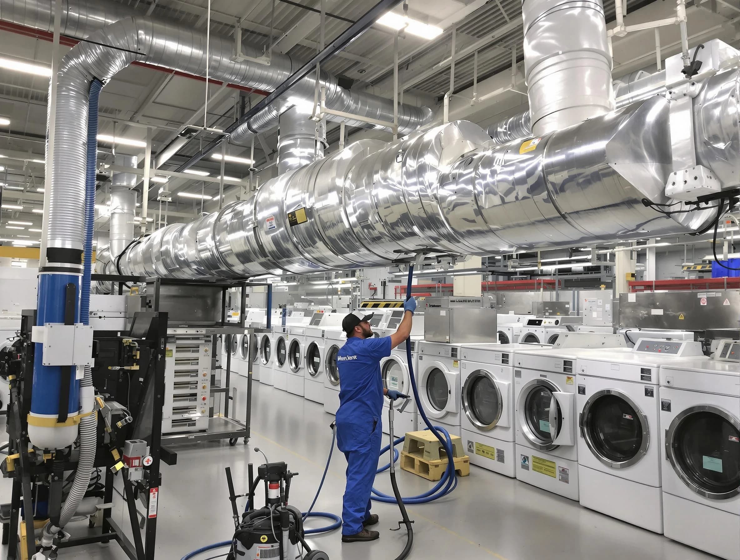 Cranston Dryer Vent Cleaning team performing heavy-duty industrial dryer vent cleaning in Cranston