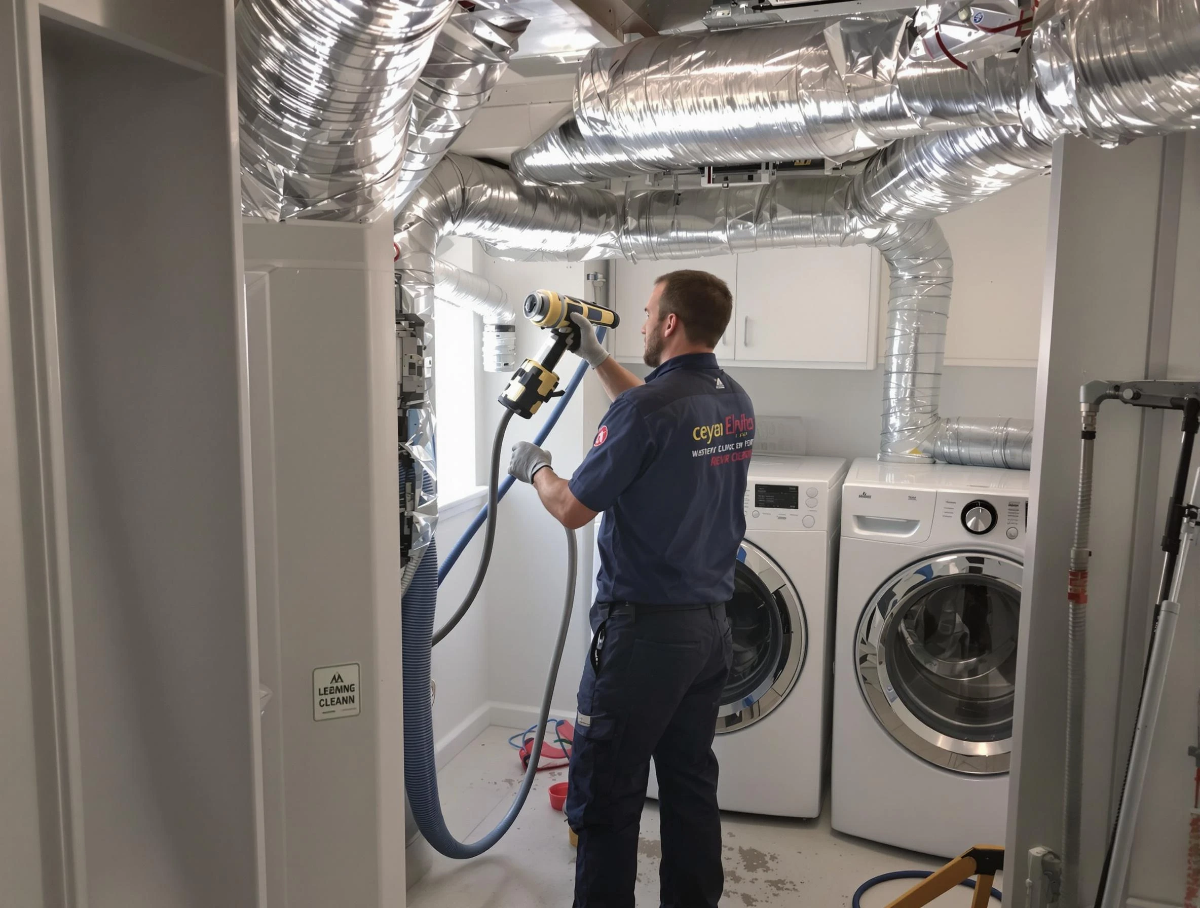 Cranston Dryer Vent Cleaning specialist using advanced equipment for thorough duct cleaning in Cranston
